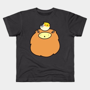 Lion Face and Little Cockatiel Kids T-Shirt